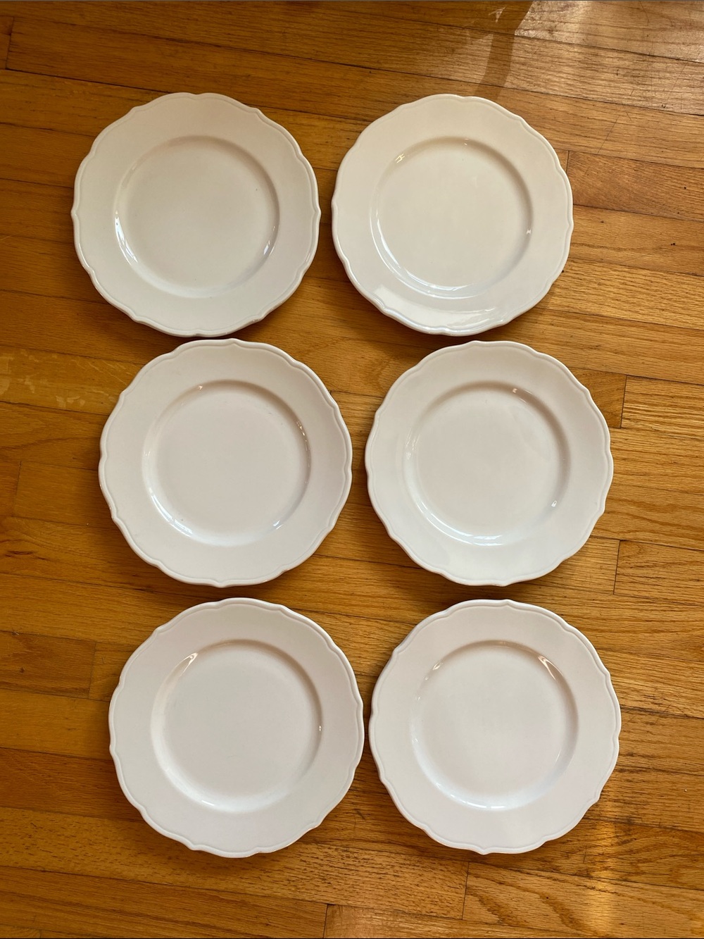 VTg Syracuse China set of 6 Like New 10” plates Heavy Shiny crack and chip free